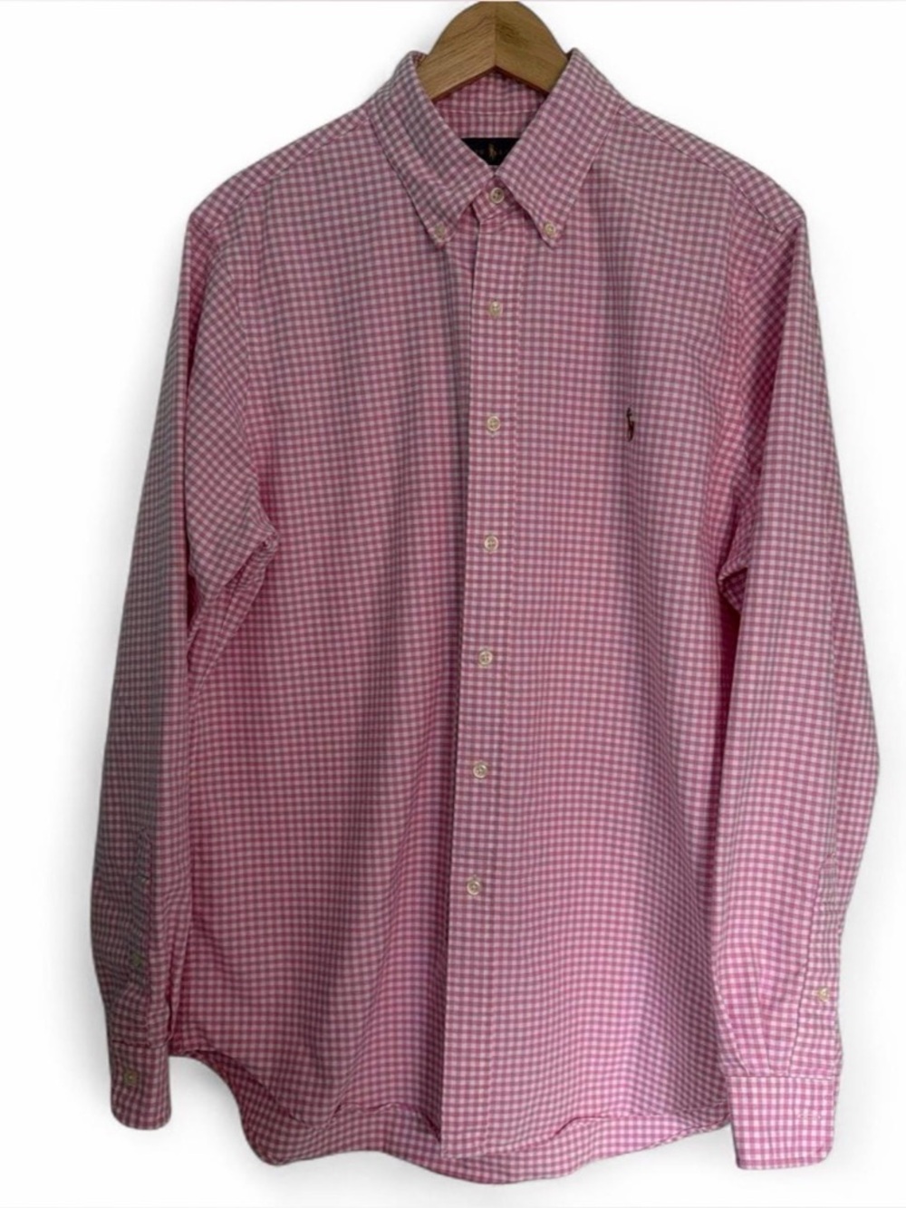Ralph Lauren Pink Chrck Button-Down Men's Shirt Size Large